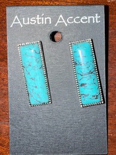 Rectangle Turquoise Earrings