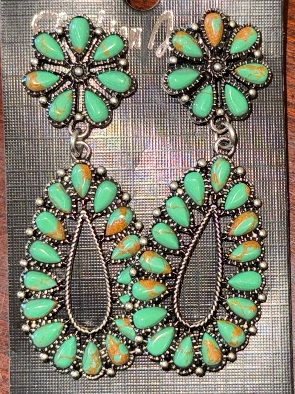 Golden Sage Flower Earrings