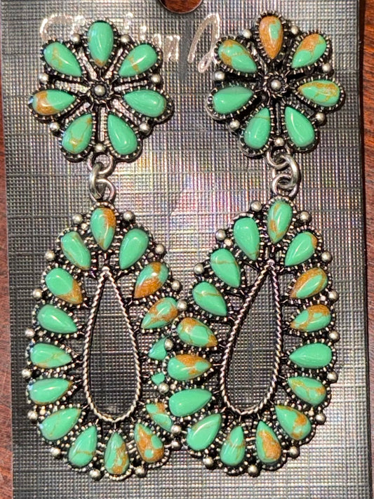 Golden Sage Flower Earrings