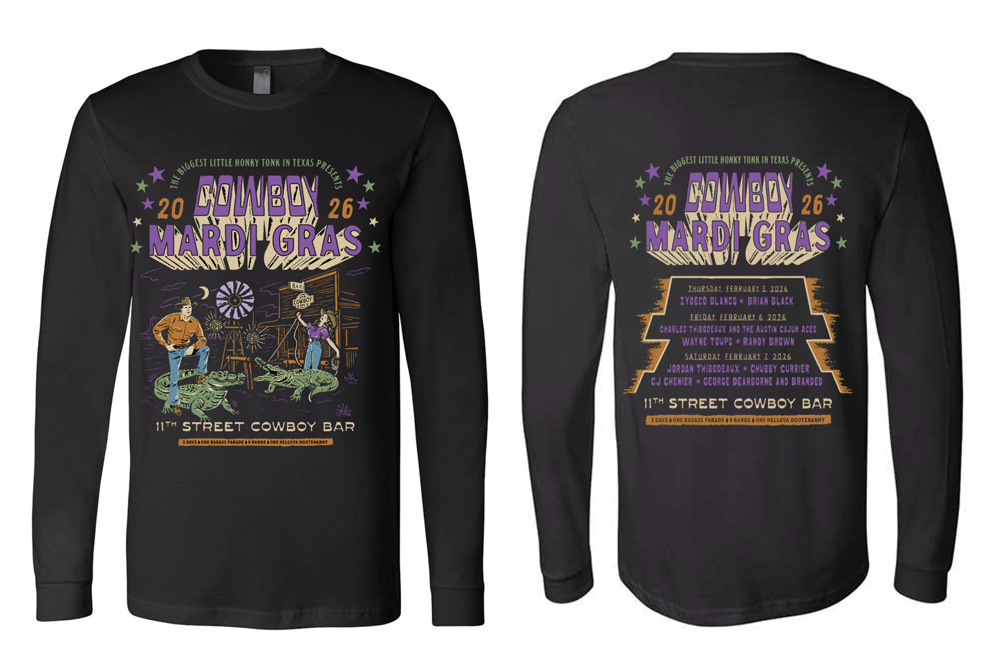 2026 Long Sleeve Mardi Gras T-shirts