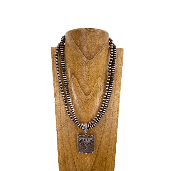 Double Cooper Shield Necklace