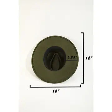 Flat Brim Fedora Fashion Hat -BU/red