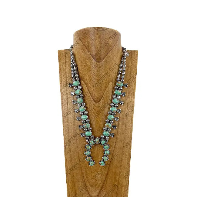 Stone Squash Blossom Necklace