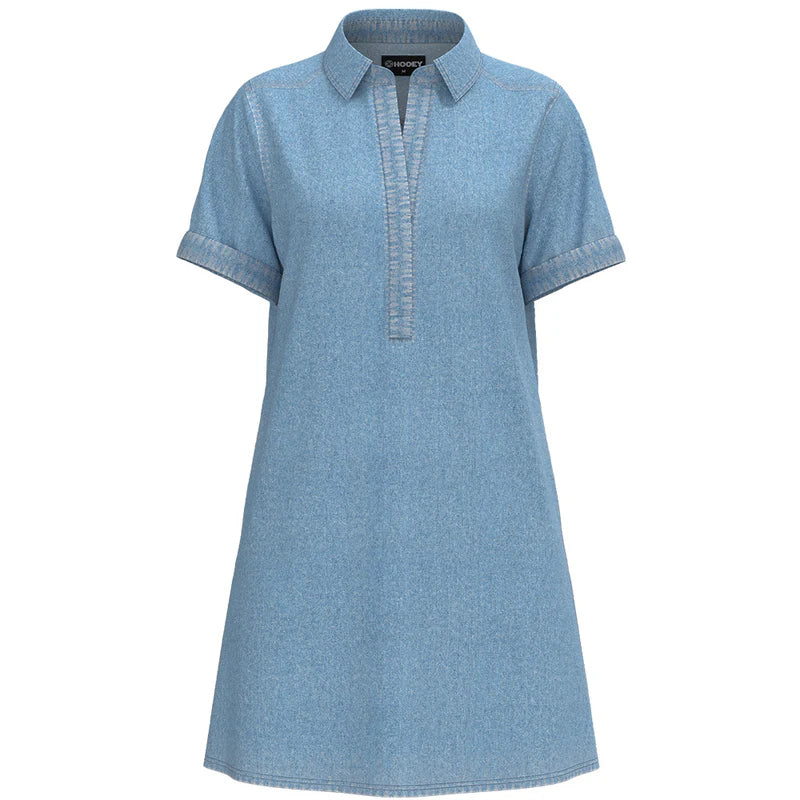 Denali Denim  Chambray Shirt- Ladies Blue/black
