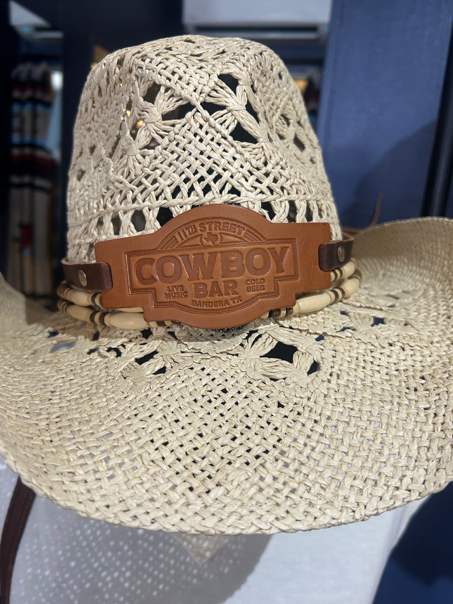 Leather Hat Band - COWBOY BAR
