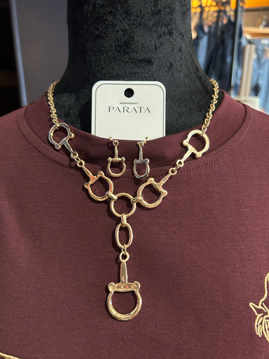 Horse bit Necklace & Earring set