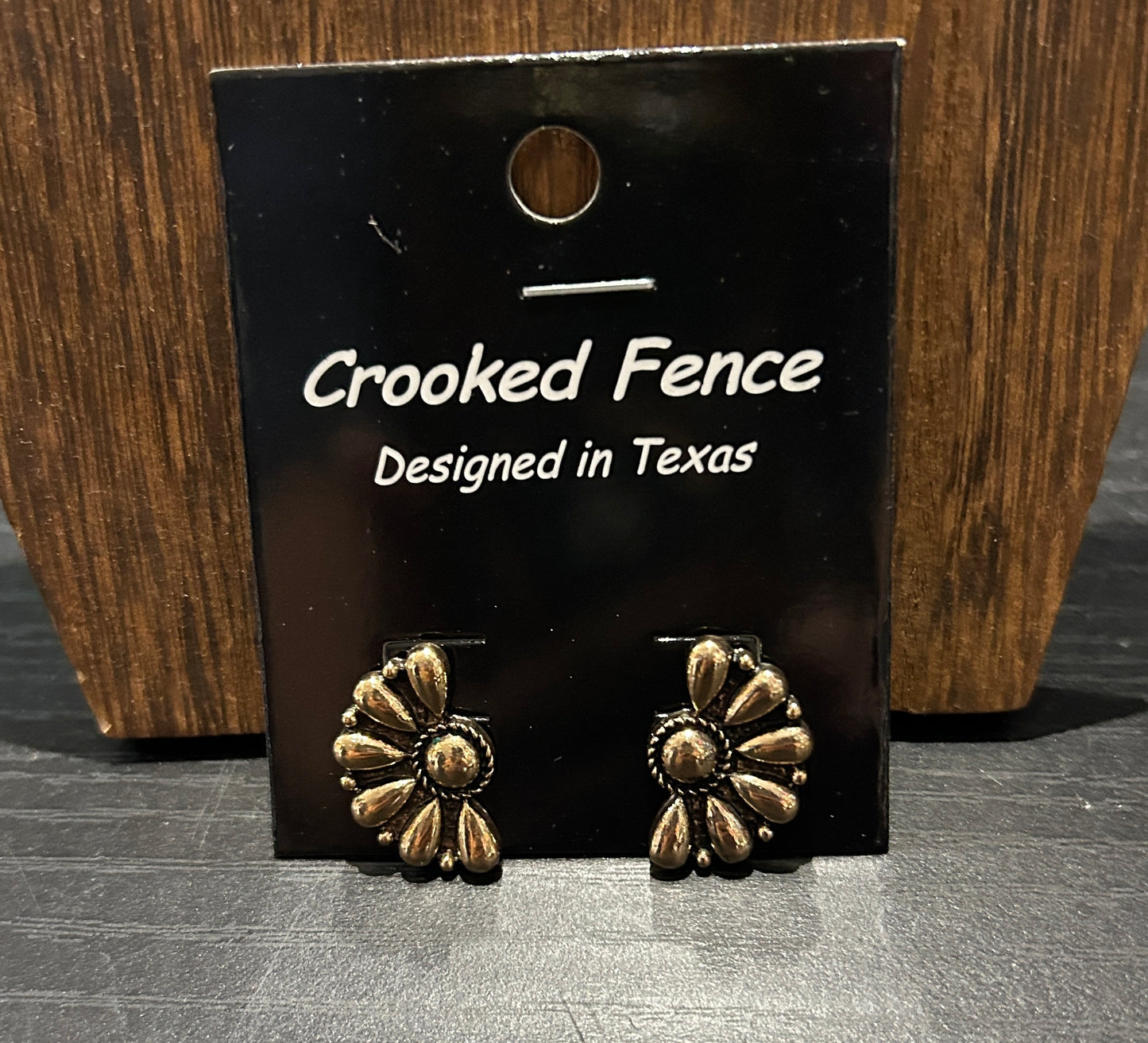 Stone Flower Stud Earrings