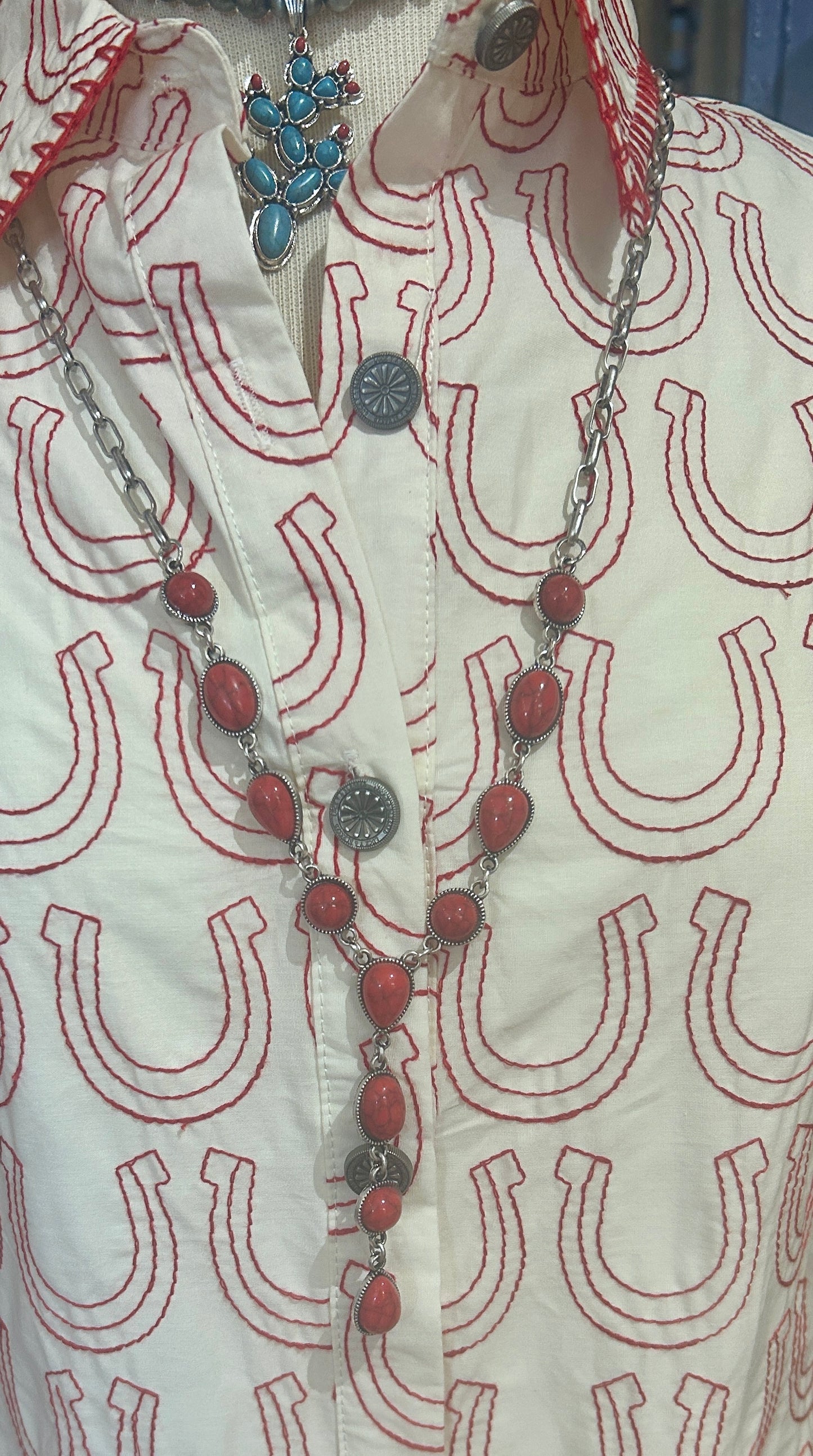 Western Elite Red Stone Necklace
