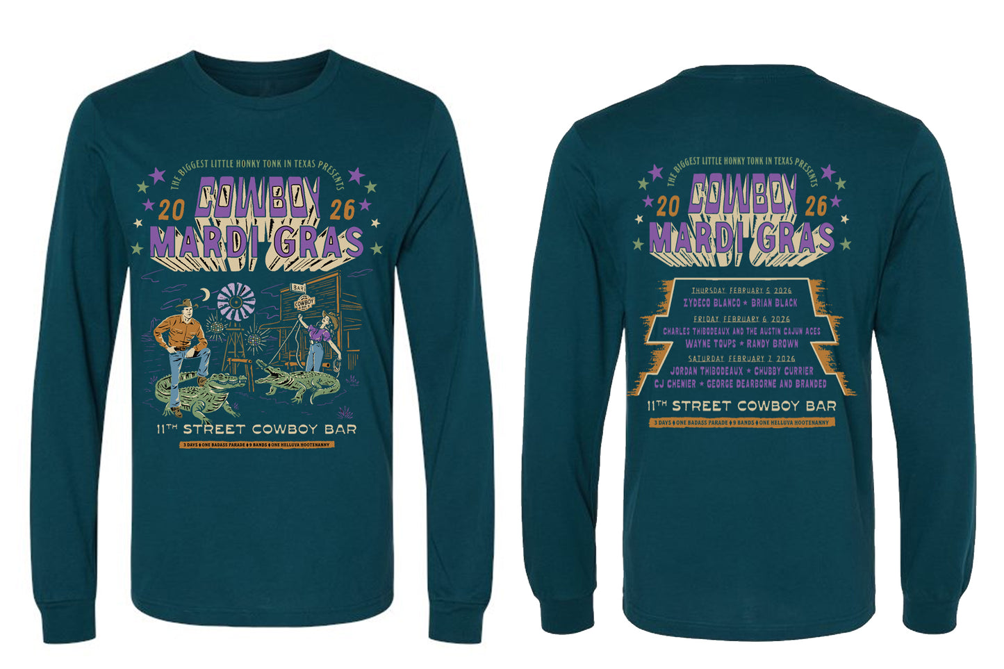 2026 Long Sleeve Mardi Gras T-shirts