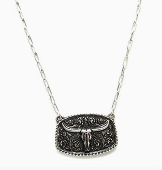 Western Steerhead Plate Necklace