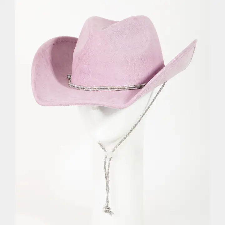 Rhinestone Rope Strap Western Cowboy Hat