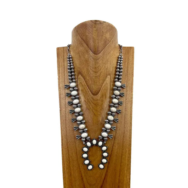 Stone Squash Blossom Necklace