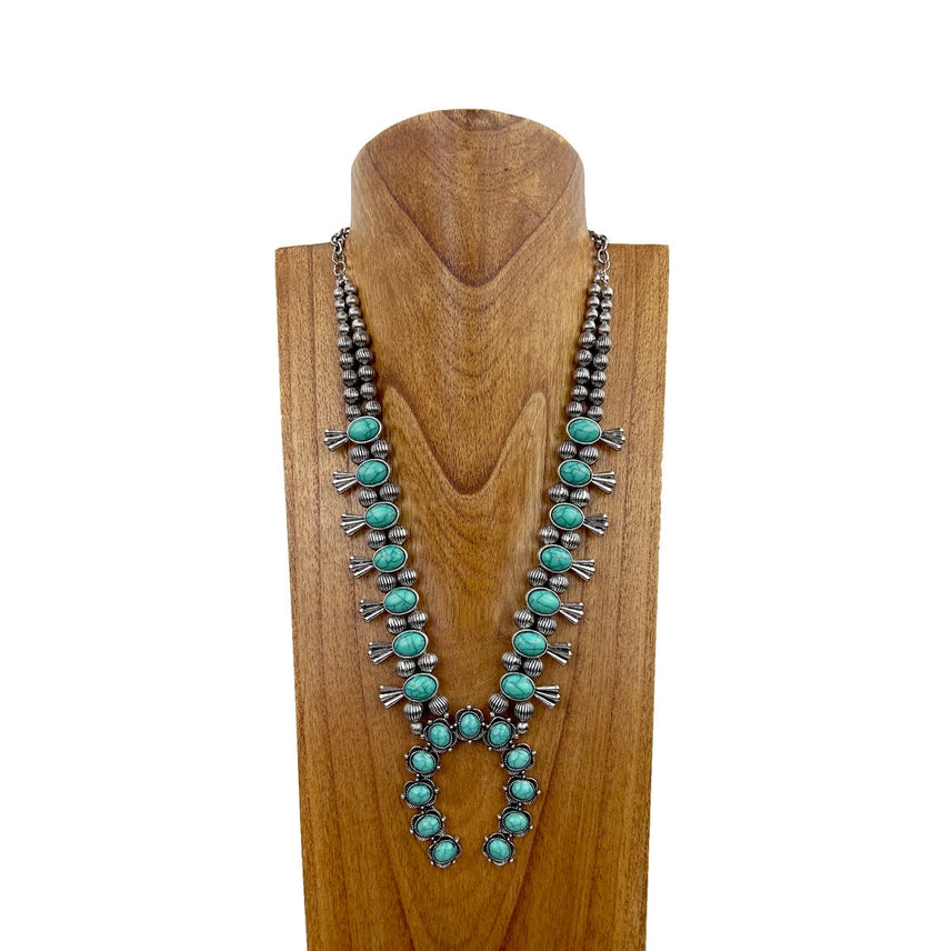 Stone Squash Blossom Necklace