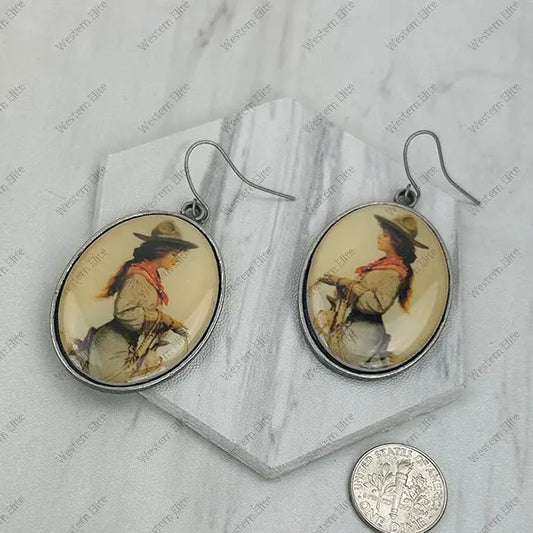 Cowgirl Oval Earring silver